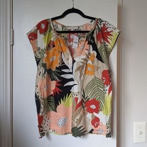 NWT LOFT - Tropical floral top - Sz L